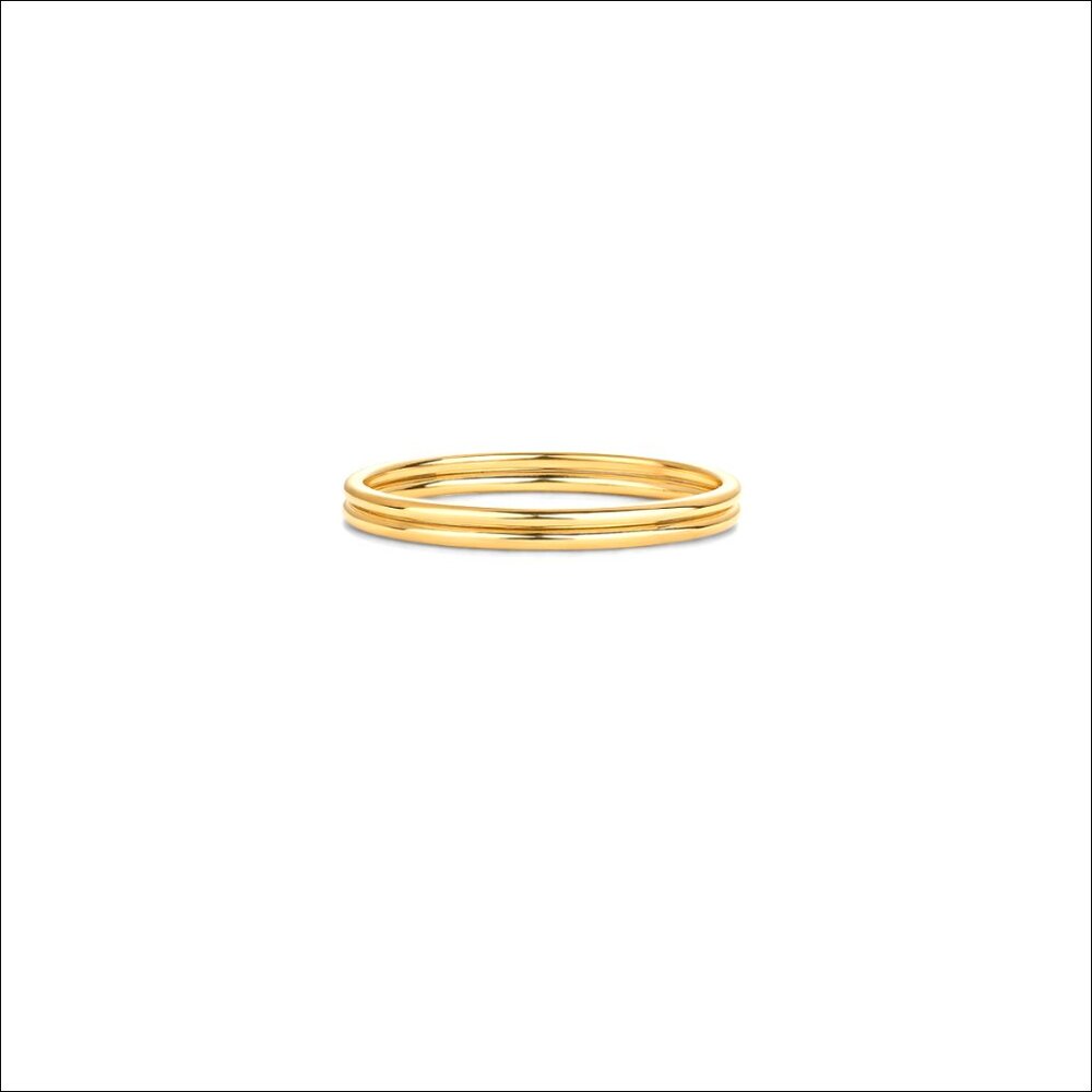 14K Gold Plated Stackable Ring Pack for Women | Waterproof Stainless Steel